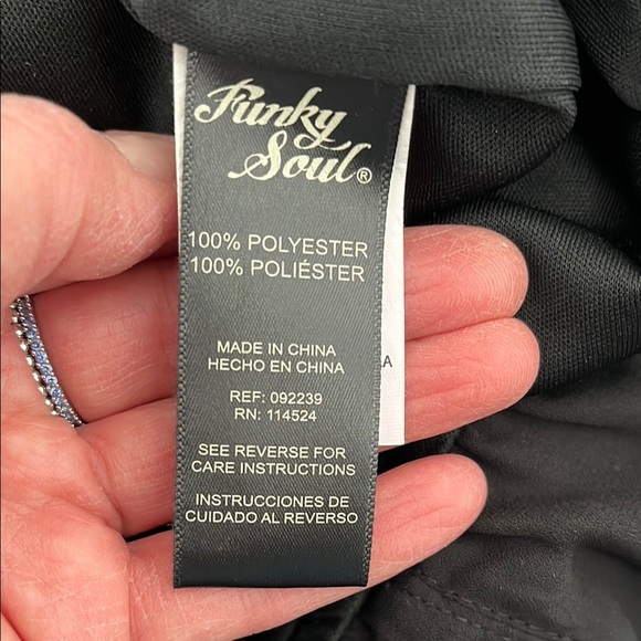 FUNKY SOUL Elegant Black Tie-Front Lined Long Sleeve Shorts Romper, Size L - Picture 11 of 12